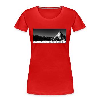 Matterhorn Swiss Alps - Frauen Premium Bio T-Shirt - Rot - Vorne - Mia (176cm)