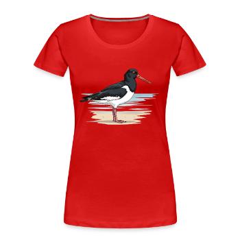 Oystercatcher Haematopus Ostralegus - Women's Premium Organic T-Shirt - red - Front - Mia (176cm)