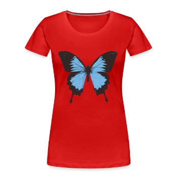 Schmetterling - Frauen Premium Bio T-Shirt - Rot - Vorne - Mia (176cm)