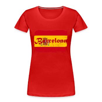 Barcelone - T-shirt bio Premium Femme - rouge - Devant - Mia (176cm)