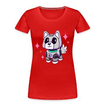 Husky robot dog Malamute - Women's Premium Organic T-Shirt - red - Front - Mia (176cm)