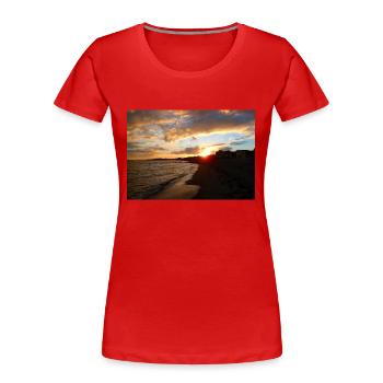 Rêver sur la mer Baltique - T-shirt bio Premium Femme - rouge - Devant - Mia (176cm)
