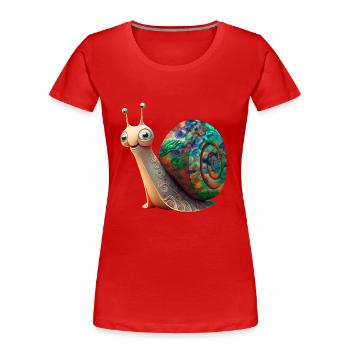 Opal Snail - Opal Schnecke Schneckenhaus - Frauen Premium Bio T-Shirt - Rot - Vorne - Mia (176cm)
