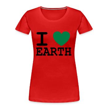 Je * heart * terre - T-shirt bio Premium Femme - rouge - Devant - Mia (176cm)