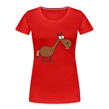 Pferd - Frauen Premium Bio T-Shirt - Rot - Vorne - Mia (176cm)