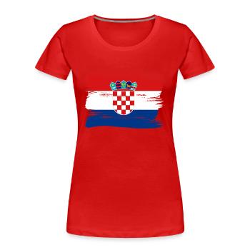 Drapeau de la Croatie Adriatique Zagreb Drapeau croate - T-shirt bio Premium Femme - rouge - Devant - Mia (176cm)