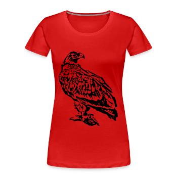 Wanderfalke, Raubvogel - Frauen Premium Bio T-Shirt - Rot - Vorne - Mia (176cm)