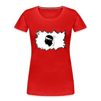Corsica Flag Corsica Flag Corsica Corsica - Women's Premium Organic T-Shirt - red - Front - Mia (176cm)