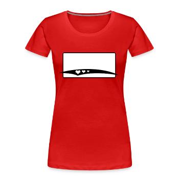 Frame with heart swash - Women's Premium Organic T-Shirt - red - Front - Mia (176cm)