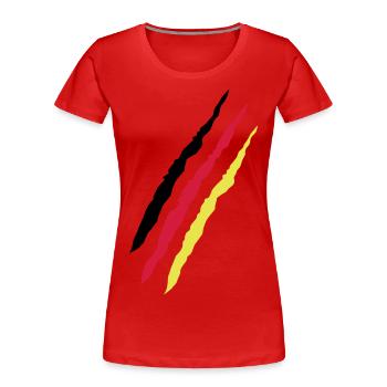 Scratches flag Germany - football, handball - Women's Premium Organic T-Shirt - red - Front - Mia (176cm)