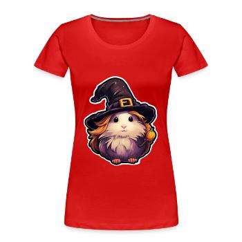 Halloween Guinea Pig - Women's Premium Organic T-Shirt - red - Front - Mia (176cm)