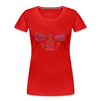 Adult Baby Diaper Lover - Wordart - Frauen Premium Bio T-Shirt - Rot - Vorne - Mia (176cm)