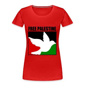 Free palestine - T-shirt bio Premium Femme - rouge - Devant - Mia (176cm)