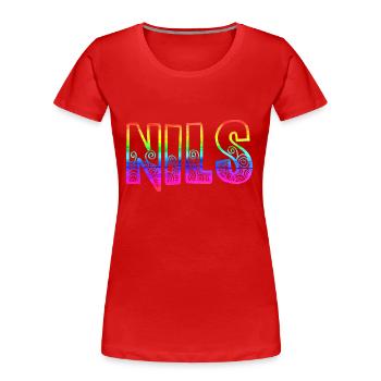 nils rs arc-en-ciel - T-shirt bio Premium Femme - rouge - Devant - Mia (176cm)