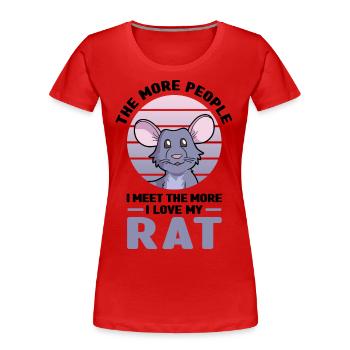 Ratte als Haustier - Frauen Premium Bio T-Shirt - Rot - Vorne - Mia (176cm)