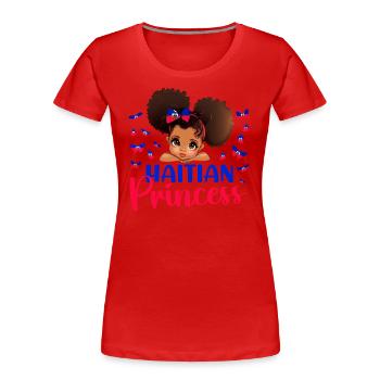 Haitianische Prinzessin Haiti Flagge Melanin für Schwarzes Mädchen - Frauen Premium Bio T-Shirt - Rot - Vorne - Mia (176cm)