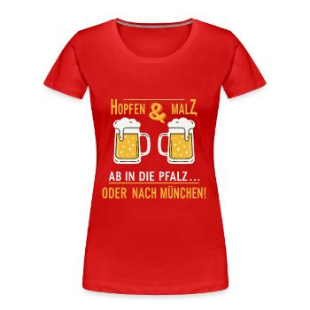 Festival de la bière - T-shirt bio Premium Femme - rouge - Devant - Mia (176cm)