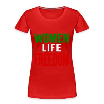 Women life freedom iran - T-shirt bio Premium Femme - rouge - Devant - Mia (176cm)