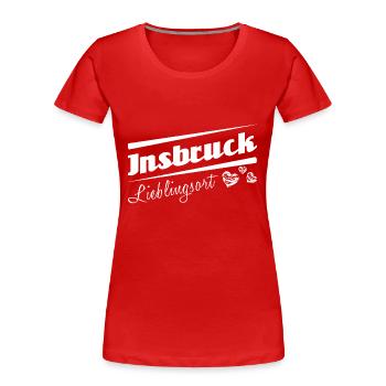 Insbruck - Lieblingsort mit Stadtnamen - Frauen Premium Bio T-Shirt - Rot - Vorne - Mia (176cm)