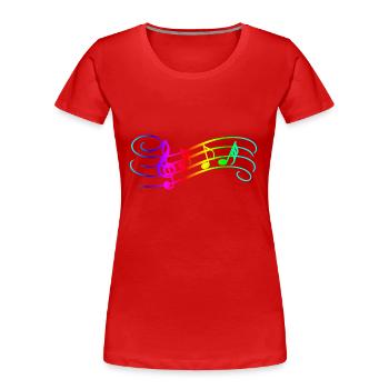 Notes de musique - T-shirt bio Premium Femme - rouge - Devant - Mia (176cm)