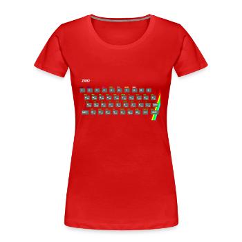 ZX81 (Zed-Ex) Spectrum Keyboard - Women's Premium Organic T-Shirt - red - Front - Mia (176cm)