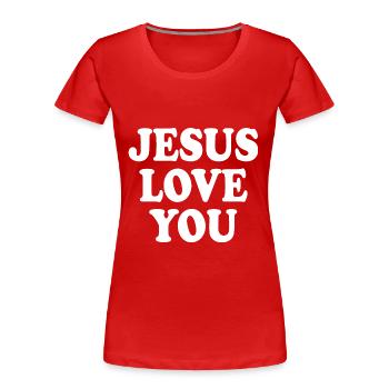 Jesus love you - Women's Premium Organic T-Shirt - red - Front - Mia (176cm)