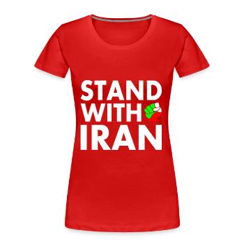 Stand with iran - Frauen Premium Bio T-Shirt - Rot - Vorne - Mia (176cm)
