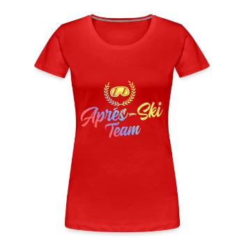 Apres Ski Team Ski Brille Bunt - Frauen Premium Bio T-Shirt - Rot - Vorne - Mia (176cm)