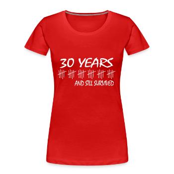 30e anniversaire 30 ans depuis 1992 ont survécu trente - T-shirt bio Premium Femme - rouge - Devant - Mia (176cm)