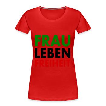 Frau leben freiheit - Frauen Premium Bio T-Shirt - Rot - Vorne - Mia (176cm)