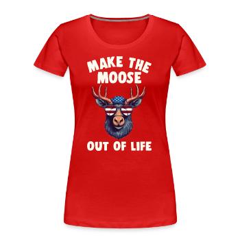 la vie en orignal Cool Moose - T-shirt bio Premium Femme - rouge - Devant - Mia (176cm)