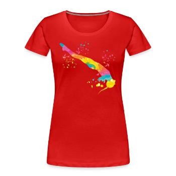 Plongée Plongée synchronisée - T-shirt bio Premium Femme - rouge - Devant - Mia (176cm)
