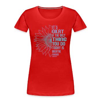 Krieger Für Geistige Gesundheit Lila Und Türkis - Frauen Premium Bio T-Shirt - Rot - Vorne - Mia (176cm)