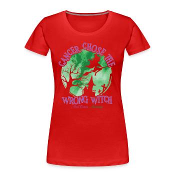 Krebs Hexe Grün Violett Anal Krebs - Frauen Premium Bio T-Shirt - Rot - Vorne - Mia (176cm)