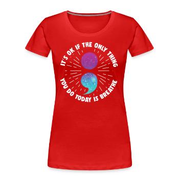 psycKrieger Für Geistige Gesundheit Lila Und Türki - Frauen Premium Bio T-Shirt - Rot - Vorne - Mia (176cm)