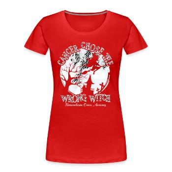 Krebs Hexe Zebra Neuroendokriner Krebs - Frauen Premium Bio T-Shirt - Rot - Vorne - Mia (176cm)
