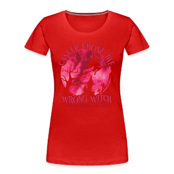 Witch Burgundy Multiple Myeloma Cancer - Women's Premium Organic T-Shirt - red - Front - Mia (176cm)