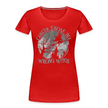 Krebs Hexe Graues Gehirn Krebs - Frauen Premium Bio T-Shirt - Rot - Vorne - Mia (176cm)