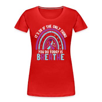 Sensibilisation à la prévention du suicide - T-shirt bio Premium Femme - rouge - Devant - Mia (176cm)