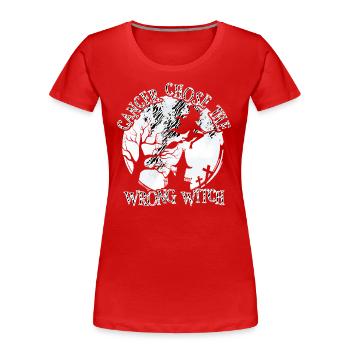 Krebs Hexe Zebra Neuroendokriner Krebs - Frauen Premium Bio T-Shirt - Rot - Vorne - Mia (176cm)