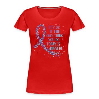 psychSensibilisation à la prévention du suicide - T-shirt bio Premium Femme - rouge - Devant - Mia (176cm)
