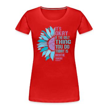 Krieger Für Geistige Gesundheit Lila Und Türkis - Frauen Premium Bio T-Shirt - Rot - Vorne - Mia (176cm)