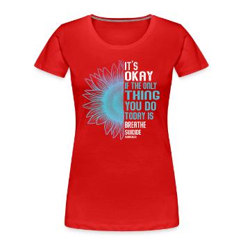 Sensibilisation à la prévention du suicide - T-shirt bio Premium Femme - rouge - Devant - Mia (176cm)