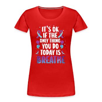 Sensibilisation à la prévention du suicide - T-shirt bio Premium Femme - rouge - Devant - Mia (176cm)