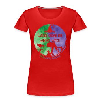 Krebs Hexe Grün Violett Anal Krebs - Frauen Premium Bio T-Shirt - Rot - Vorne - Mia (176cm)
