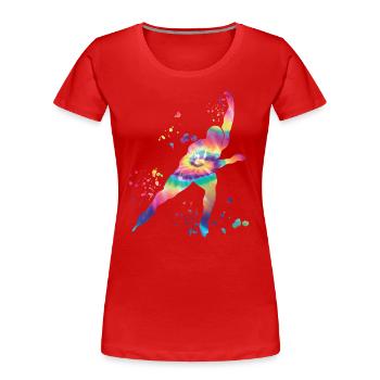 Speed skater Sportswoman Speed Skating - Women's Premium Organic T-Shirt - red - Front - Mia (176cm)