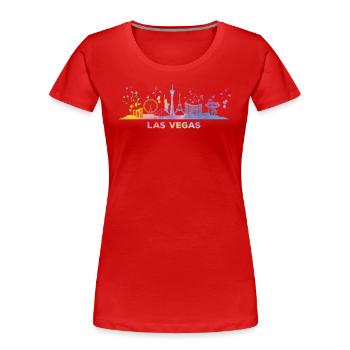 Las Vegans Skyline Stadtbild Las Vegas - Frauen Premium Bio T-Shirt - Rot - Vorne - Mia (176cm)