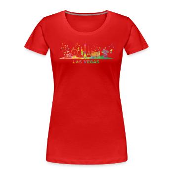 Las Vegans Skyline Stadtbild Las Vegas - Frauen Premium Bio T-Shirt - Rot - Vorne - Mia (176cm)