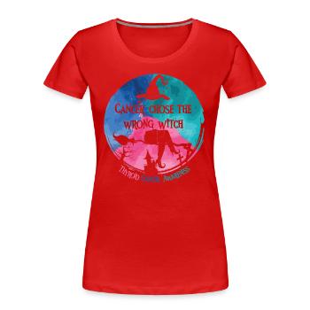 Le cancer a choisi la mauvaise sorcière Cancer de la thyroïde - T-shirt bio Premium Femme - rouge - Devant - Mia (176cm)