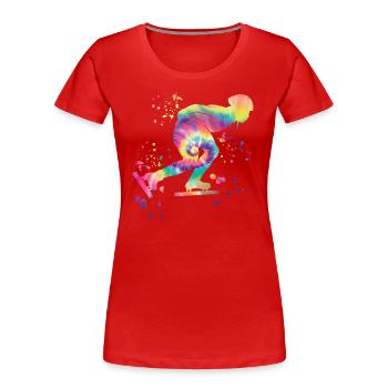 Speed skater Sportswoman Speed Skating - Women's Premium Organic T-Shirt - red - Front - Mia (176cm)